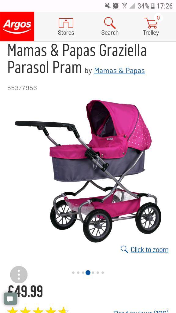 mamas and papas graziella dolls pram